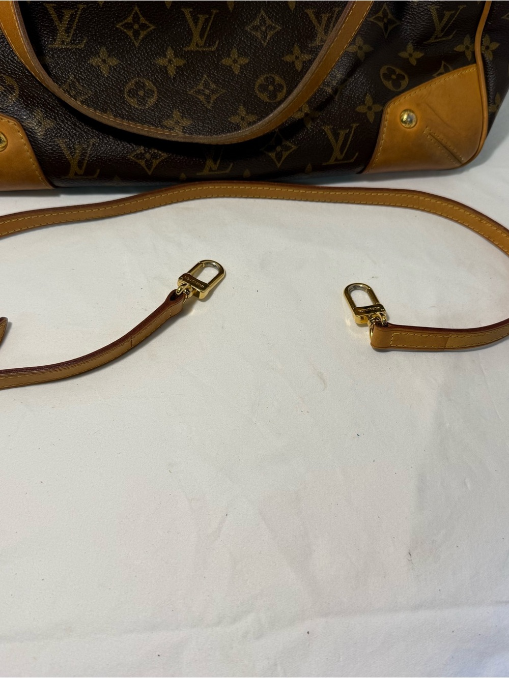 Vintage Louis Vuitton Estrela Monogram Canvas Tote in Brown with Tan Vachetta - Picture 14 of 14
